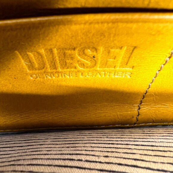 Vgt  Diesel  Black Leather Wallet Full Zip Store Mone & Credit Card Logo (64) - Picture 3 of 11